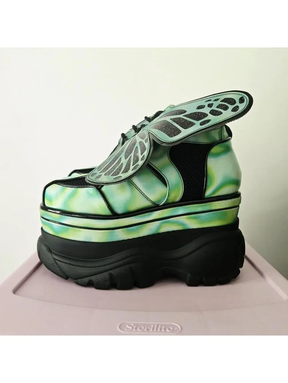 ☢️ Club Exx X Dolls Kill Transformed By The Beat Butterfly Platform Sneakers 🦋 - Picture 4 of 6